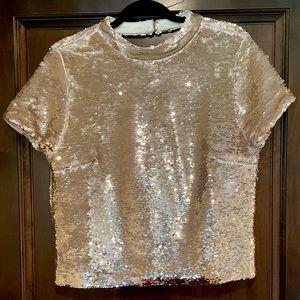 Gold Sequin Party Top, Buckle, size XL